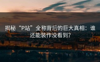 揭秘“P站”全称背后的巨大真相：谁还能装作没看到？