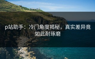 p站助手：冷门角度揭秘，真实差异竟如此耐琢磨