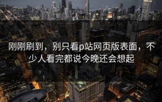 刚刚刷到，别只看p站网页版表面，不少人看完都说今晚还会想起