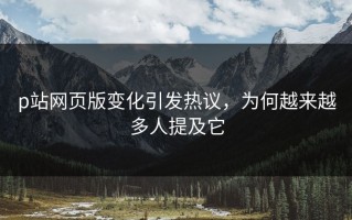 p站网页版变化引发热议，为何越来越多人提及它