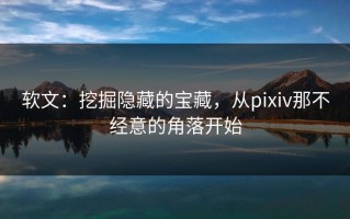 软文：挖掘隐藏的宝藏，从pixiv那不经意的角落开始