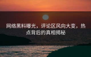 网络黑料曝光，评论区风向大变，热点背后的真相揭秘