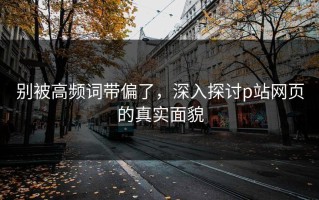 别被高频词带偏了，深入探讨p站网页的真实面貌