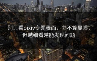 别只看pixiv专题表面，它不算显眼，但越细看越能发现问题