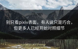 别只看pixiv表面，有人说只是巧合，但更多人已经开始对照细节