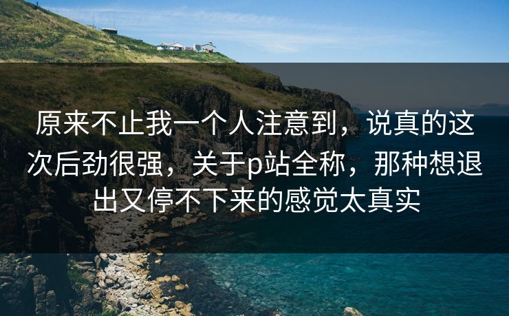 原来不止我一个人注意到，说真的这次后劲很强，关于p站全称，那种想退出又停不下来的感觉太真实-第1张图片-p站助手短视频 - p站搬运工影视网