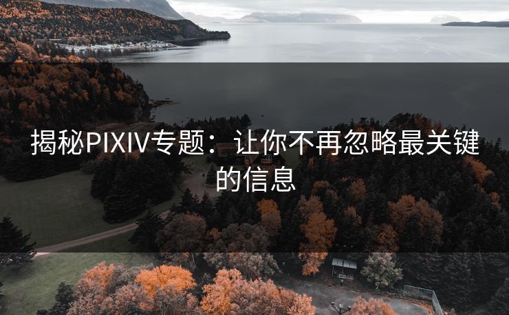 揭秘PIXIV专题：让你不再忽略最关键的信息-第1张图片-p站助手短视频 - p站搬运工影视网