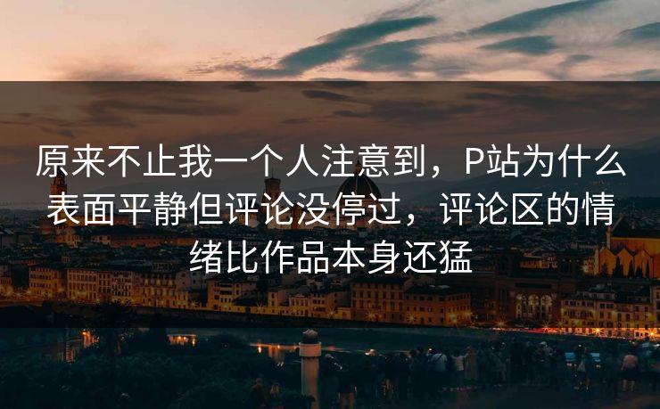 原来不止我一个人注意到，P站为什么表面平静但评论没停过，评论区的情绪比作品本身还猛-第1张图片-p站助手短视频 - p站搬运工影视网